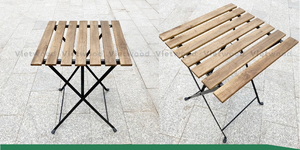 ชุดบิสโทรไม้อาคาเซียสไตล์ฝรั่งเศสที่ทันสมัยสำหรับสวนระเบียงโต๊ะกลางแจ้งพร้อมส่วนประกอบพลาสติกสำหรับห้องนั่งเล่นหรือโรงแรม - Product Image 6