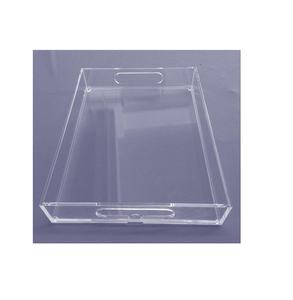 Bandeja de Servicio Acrílica Blanca Transparente con Asas, Soporte para Dulces, Golosinas y Alimentos para Decoración de Bodas, Hogar y Hotel - Product Image 6