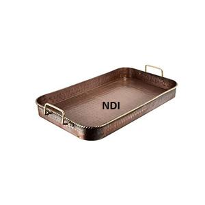 Decoración de mesa de cena con acabado antiguo, bandeja de servicio, uso multiusos, bandeja de Metal para servir desayuno, Decoración de mesa - Product Image 2