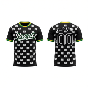 Maglia da Calcio Unisex Brasile WC 2031 Set Tifoso con Motivo Bandiera, Vari Colori, per Giornata di Partita o Regalo - Product Image 2