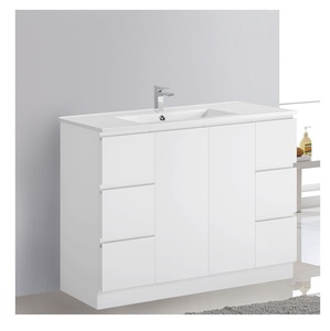 โต๊ะเครื่องแป้งในห้องน้ำแบบตั้งพื้นพร้อมอ่างล้างจาน - Product Image 1