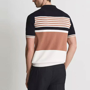 Nueva llegada de verano para hombres para Polos 100% tela de Jersey transpirable de manga corta teñida lisa con patrón sólido - Product Image 2