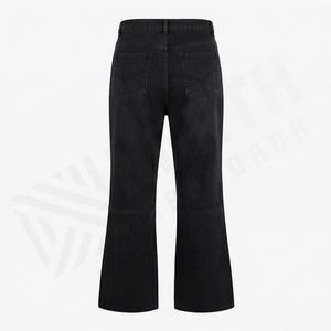 Jeans évasés pour femmes de haute qualité, personnalisables, grande taille, décontractés, avec trous, franges, broderie, couleur personnalisée, pantalon en coton - Product Image 2