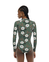 2025 Custom Compressie Spandex 1-delige Uv Beschermde Bikini Badmode Voorkant Halve Rits Oem Gesublimeerd Logo Print Beach Gym