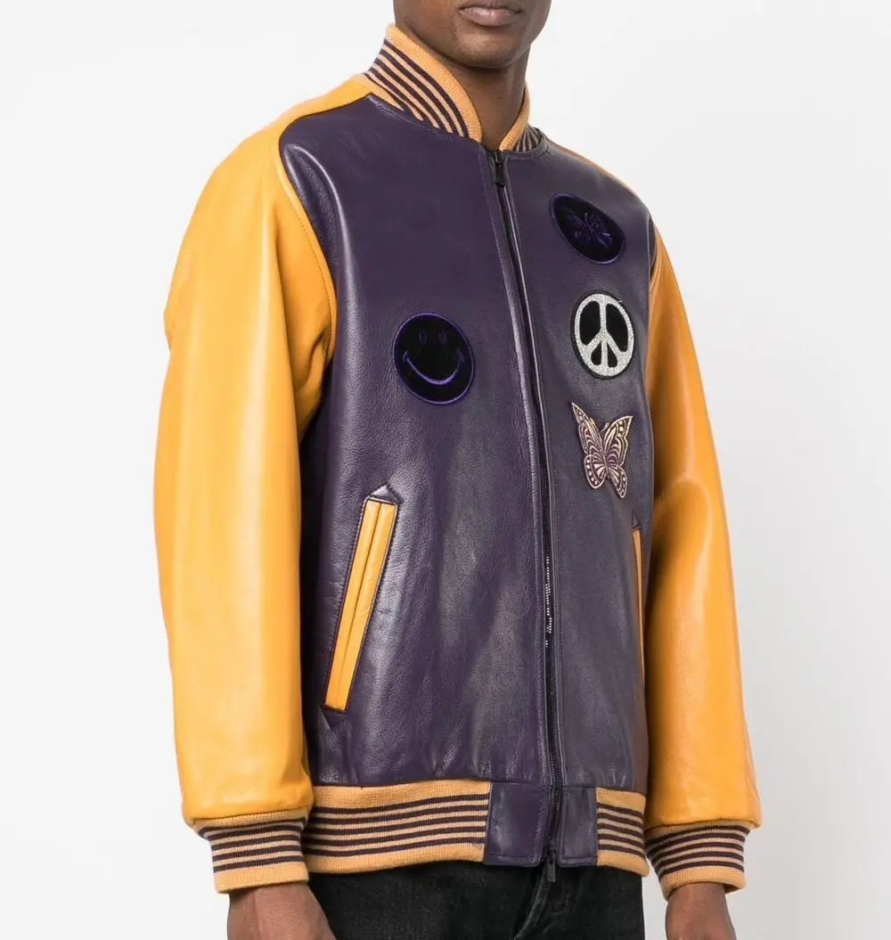 Produk Musim Dingin 2024 disambung Streetwear pria bisbol jaket desainer pakaian pria anak muda laki-laki Varsity jaket Letterman