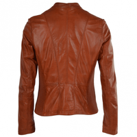 Veste d'hiver pour homme en cuir véritable brillant ciré marron, avec poche avant à rabat, fermeture éclair, doublure en polyester, séchage rapide