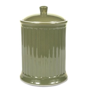 Pot de rangement en céramique côtelée de qualité supérieure avec couvercle, récipient durable et sûr pour les aliments, organisateur de cuisine moderne, rangement élégant pour comptoir - Product Image 4