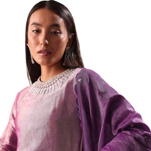 Vestito da Palazzo viola ricamato in Kurta e vestito da donna all'ingrosso abbigliamento etnico OEM fornitore di fabbrica vestito da festa personalizzato - Product Image 2