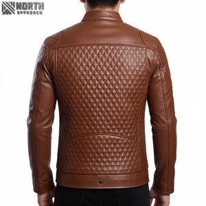 Novedades Precio al por mayor Alta calidad Oem Diseño Hombres Chaqueta de cuero Slim Fit Elegante Chaqueta de cuero cómoda para hombres - Product Image 2