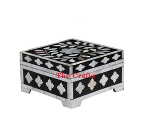 Boîte de rangement pour bijoux en bois et en osier pour collier, boucles d'oreilles, bagues, boîte cadeau à prix raisonnable - Product Image 4