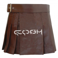 Vente chaude Custom Made Steampunk Brown Vintage Leather Utility Kilt Scottish Wear avec fermeture à boucle | Acheter maintenant