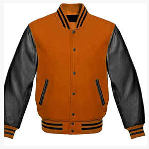 เสื้อแจ็กเก็ตทีมโรงเรียนสำหรับผู้ชายเสื้อแจ็กเก็ตเบสบอลแขนหนัง - Product Image 4