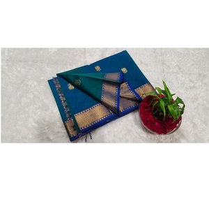 Sari en coton et soie Maheshwari Lotus Buta, sari classique tissé à la main, tenue ethnique pour femmes, pour les occasions spéciales - Product Image 2
