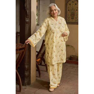 เสื้อเชิ้ตลินินพิมพ์ลายดอกไม้ 1 ตัว รุ่น SL-62022 ตกแต่งด้วยกระดุม - Product Image 3