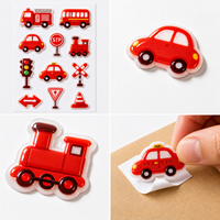 Autocollants en forme de goutte de cristal à thème petit-déjeuner, dessins animés, croissant, œuf, brocoli, sandwich, pour flatlay, en feuille, vente en gros, pack personnalisé, cadeau