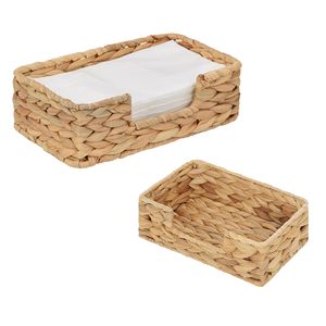 Cestas de mimbre duraderas y bandeja para servir para Cocina: servilletero de jacinto de agua, ideal para uso en el baño y el comedor - Product Image 1