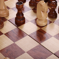 Boîte de jeu de société de luxe de 15 pouces pour enfants, pour stimuler l'intelligence, avec un échiquier en bois à motif marbré avancé.
