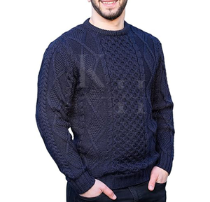 Automne hiver hommes laine mélangée pull pull à manches longues respirant séchage rapide tricoté mode chaud OEM Logo personnalisé avant - Product Image 1