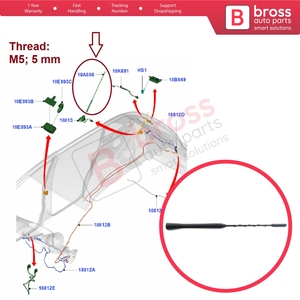 เสาอากาศหลังคา BSP840 สำหรับวิทยุ AM FM รุ่น M5 ขนาด 275 มม. สำหรับรถยนต์ Ford Focus 3, C-Max 2, Kuga, Escape, Explorer, Fiesta, Flex, Fusion, MKT 188568 - Product Image 5
