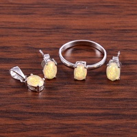 925 argent Sterling Style classique octobre pierre de naissance ensemble naturel Citrine anneau boucles d'oreilles pendentif bijoux parfait cadeau d'anniversaire