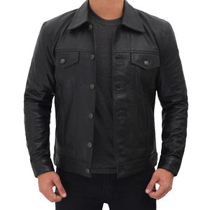 Precio de fábrica de calidad superior Nuevo diseño de moda Su propia chaqueta de cuero personalizada con cremallera de invierno lavada para hombres - Product Image 1