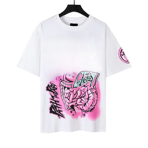 T-shirt pour homme de haute qualité 100% coton respirant à séchage rapide Impression de lettres personnalisée Tissu peigné Logo personnalisé - Product Image 2