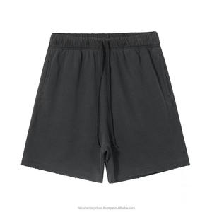 Short de sport en laine à séchage rapide respirant écologique pour femme Short d'entraînement vintage lavé en détresse avec motif solide - Product Image 4