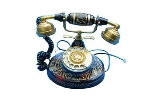 Adornos de teléfono de hierro modernos de mediados de siglo, modelo de teléfono manual antiguo hecho a mano, decoración del hogar, montaje en pared, uso interior - Product Image 2