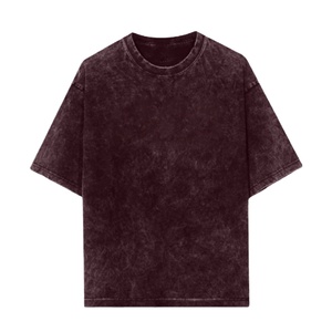 Custom Wholesale Men T Shirts Acid Wash Regular Fit Long 100% Cotton Tee Vintage Drop Shoulder Hip Hop Streetwear 2026 - Product Image 2