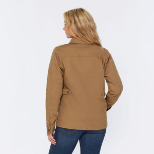 Chaqueta camisera de lona con forro de franela para mujer, cálida y duradera para uso al aire libre, calidad elegante con servicio OEM de la mejor calidad - Product Image 5