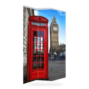 Pantalla Plegable de Lona de Doble Cara con Diseño de Cabina Telefónica de Londres - Product Image 4
