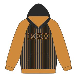 Sudadera con capucha Alpha APA bordada Premium Black & Old Gold Raglan Sleeves Pinstripe Design Greek Fraternity Apparel Divine Nine 190X - Product Image 2