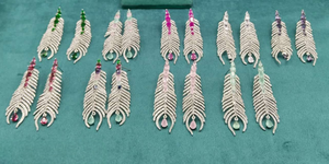 Exclusivo diseñador moderno latón joyería conjunto diamantes americanos flor patrón pendientes collar cobre principales fiestas especiales - Product Image 4