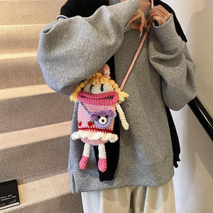 Bolso Bandolera de Algodón Unisex para Niños, Tejido a Crochet, con Lazo y Personajes Lindos, Diseño Infantil y Moderno para Uso Diario - Product Image 1