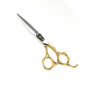 Ciseaux de coupe de cheveux à poignée en or fantaisie ciseaux de coupe de cheveux de barbier polonais avec lames tranchantes 6.0 "ciseaux de coiffure - Product Image 1