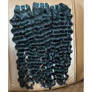 Extensions de cheveux Remy humains naturels de haute qualité Kinky Curly Trame Hair Bundle Prix de gros brut vierge du fabricant indien - Product Image 3