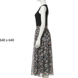 กระโปรงผ้าชีฟองผ้าสแปนเด็กซ์สำหรับผู้หญิงกระโปรงพลีทไหลน้ำหนักเบาผ้าโพลีเอสเตอร์ผ้าสแปนเด็กซ์ระบายอากาศได้ดีเสื้อผ้าแฟชั่นสไตล์มิดิยาว - Product Image 2