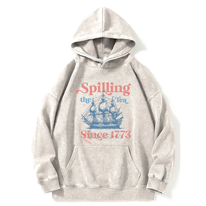 Streetwear personnalisé pull à capuche poids lourd vintage lavage à l'acide DTG impression goutte épaule sweats à capuche fabricant - Product Image 2