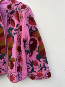 Wholesale Suzani Embroidery <b>Short</b> Quilted <b>Jacket</b> for Women Elegant Coat Beach Wear and Winter Dress Gift for Her - Product Image 5