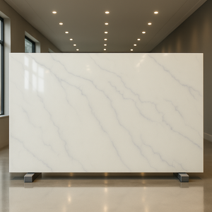 Ibaric calacatta thạch anh sang trọng Countertop thiết kế hiện đại Cut-to-Size Đá 20mm/30mm chống cháy cho tường tầng Vanity đầu - Product Image 6