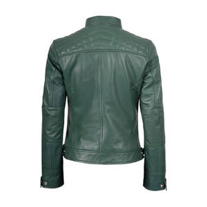 Veste en cuir pour femme à manches longues avec fermeture éclair au meilleur prix Meilleur fournisseur de vestes en cuir pour femme avec MOQ faible - Product Image 4