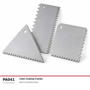 Peigne à décorer les gâteaux en métal Fida, peigne à glaçage rectangulaire - Product Image 2