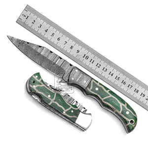 Ensemble de couteaux de qualité industrielle en acier damas manche en micarta d'empreintes digitales OEM gaine en cuir de qualité supérieure DD-DUO-125 la chasse en plein air - Product Image 4