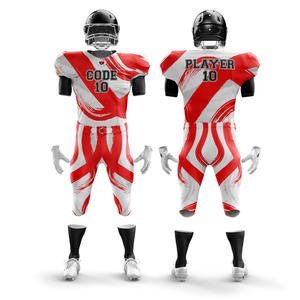 Venta caliente logotipo personalizado fútbol americano Jersey conjunto para niños Tasa de fábrica transpirable de talla grande uniformes de manga corta - Product Image 4