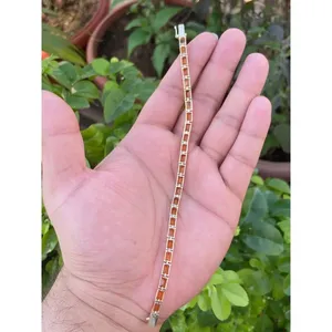 กำไลข้อมือเทนนิสทอง 14K ประดับซิทรินธรรมชาติ งานแฮนด์เมด เครื่องประดับหรูหรา ขายส่ง - Product Image 6