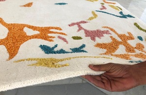 Alfombra de lana de lujo con mechones a mano de La India, Alfombras Indias elegantes modernas para sala de estar, interiores de Hotel para el hogar, lana hecha a mano - Product Image 2