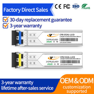 Заводская цена, 1,25 г SFP Bidi, одноволоконный модуль 3 км/20 км/40 км/60 км/80 км/160kkmOptical трансивер, поддержка OEM - Product Image 4
