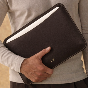 Cadeau de remerciement personnalisé, housse de protection pour ordinateur portable en cuir véritable, sacoche pour ordinateur portable - Product Image 1