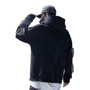 Pull à capuche personnalisé 100% coton avec impression numérique en relief pour hommes, coupe régulière, sommeil d'hiver, avec poches avant zippées, masque pour les yeux - Product Image 2