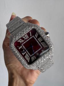 Nouveauté Montres entièrement serties de diamants pour hommes Chronographe Luxe Hip Hop Plaqué or Montre carrée sertie de diamants en provenance d'Inde - Product Image 3